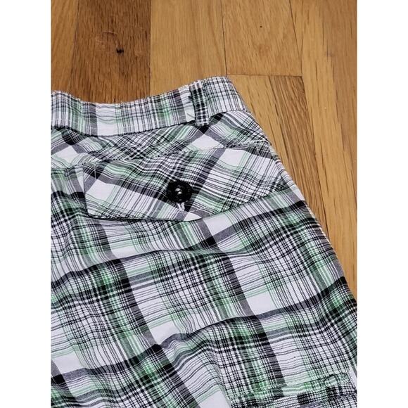 Roadblock Boys Plaid Cargo Shorts Size (5/6) Green Black White Adjustable Waist - Picture 6 of 6